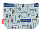 Chiropractor toiletry bag featuring vibrant chiropractic design with washable lining by Selina-Jayne Designs
