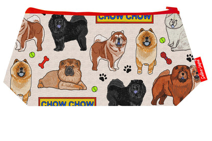 Premium Chow Chow makeup bag showing HD print quality and compact 17.5cm design, perfect gift for dog lovers and Chow Chow enthusiasts
