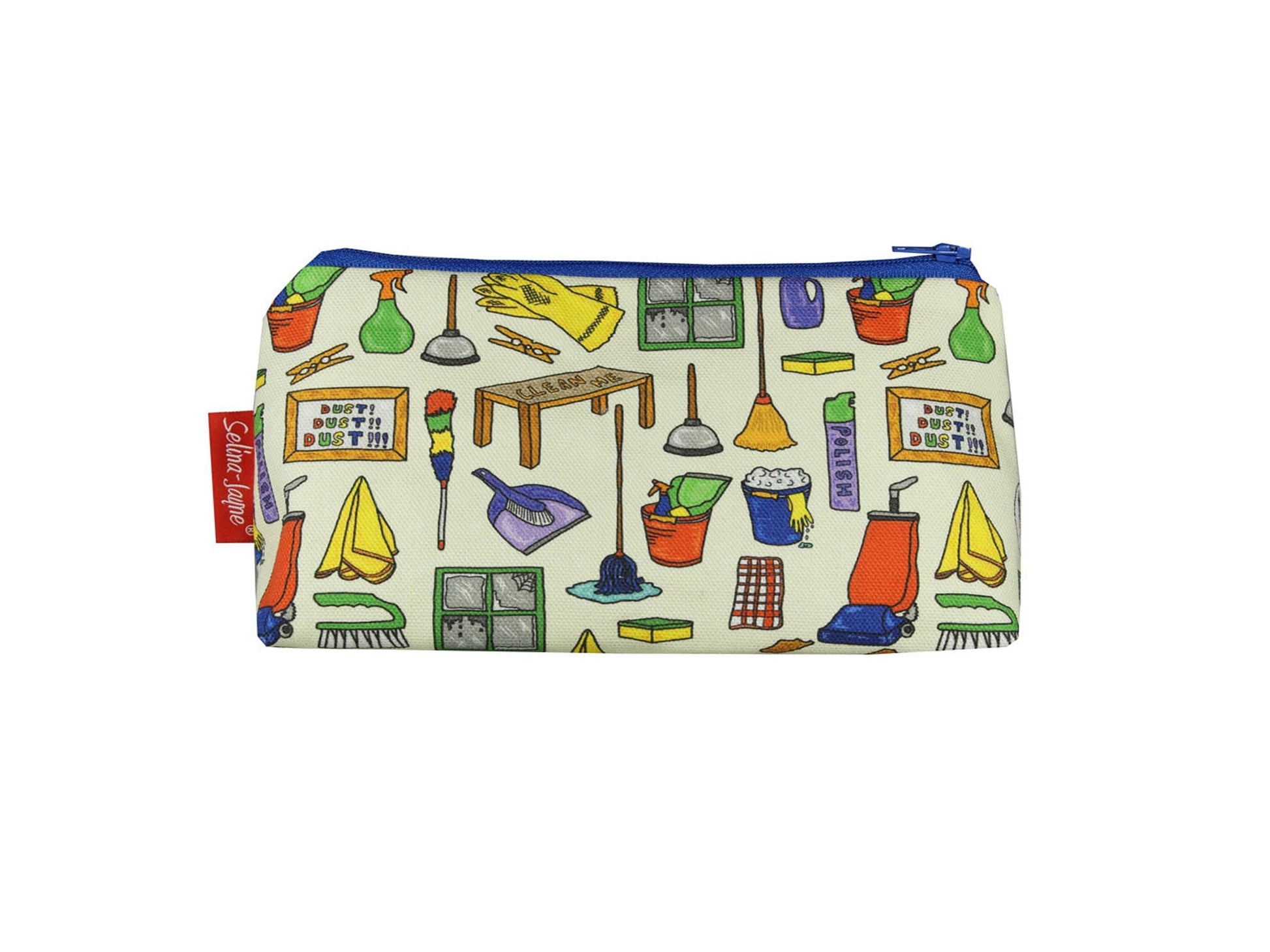 Cleaner cosmetic bag with vibrant occupation-themed print