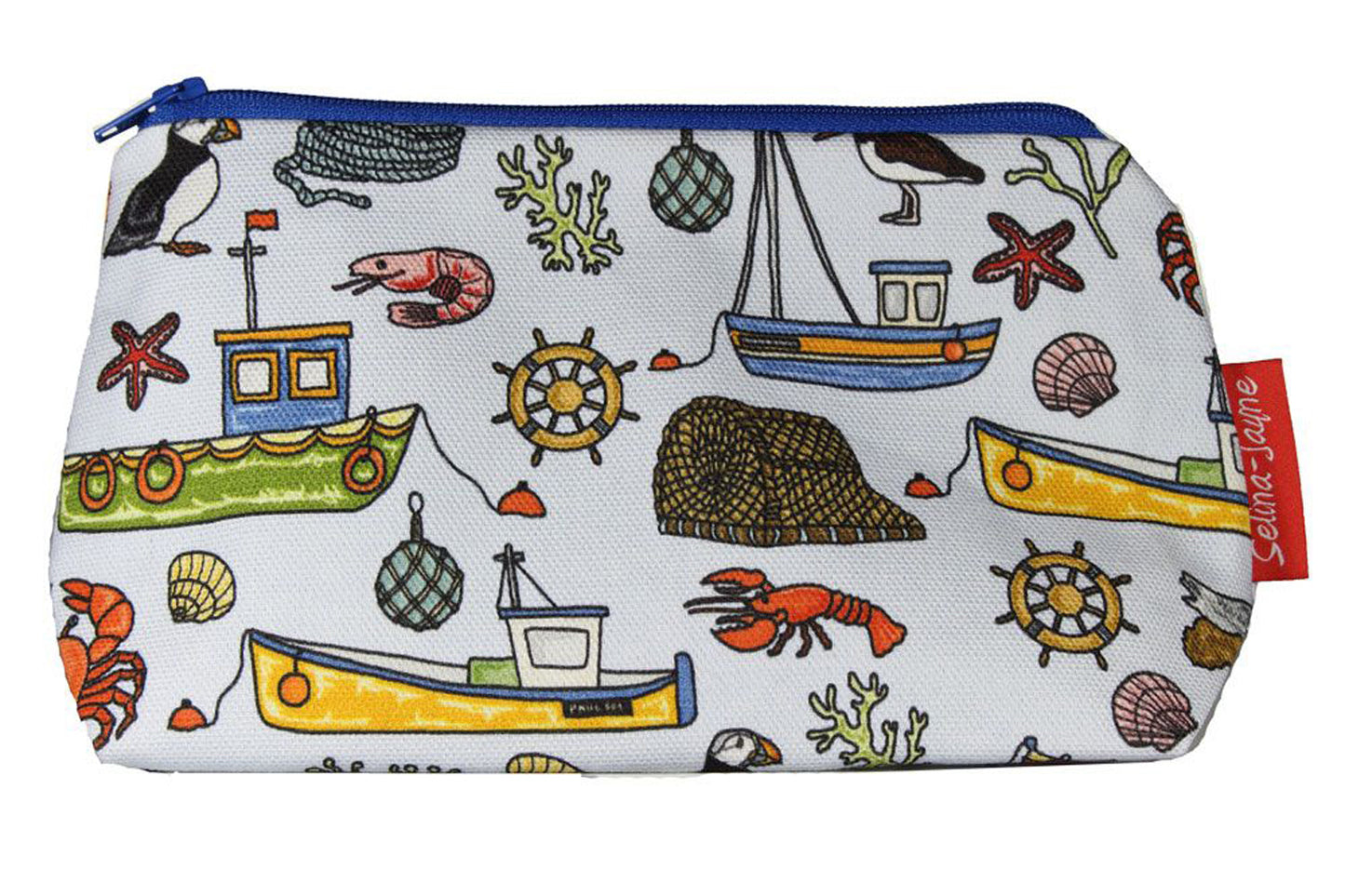 Selina-Jayne beach lover makeup bag with wipe-clean lining