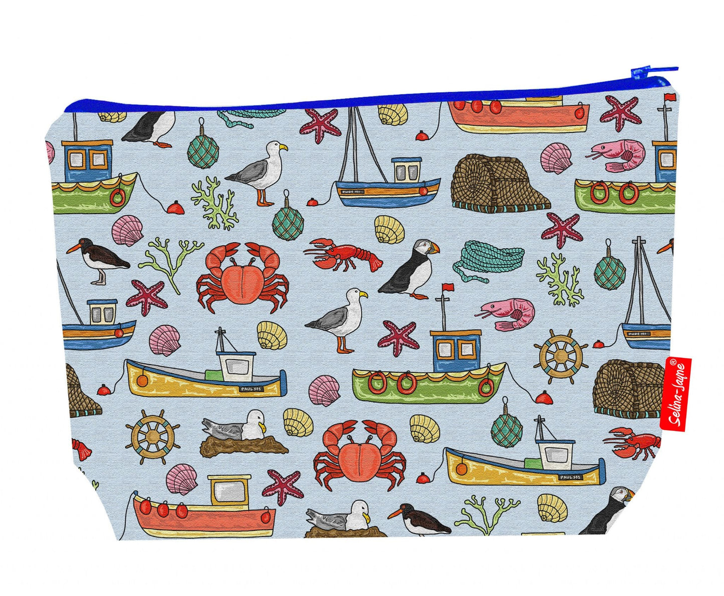 Premium coastal wash bag with washable lining and 29cm practical size