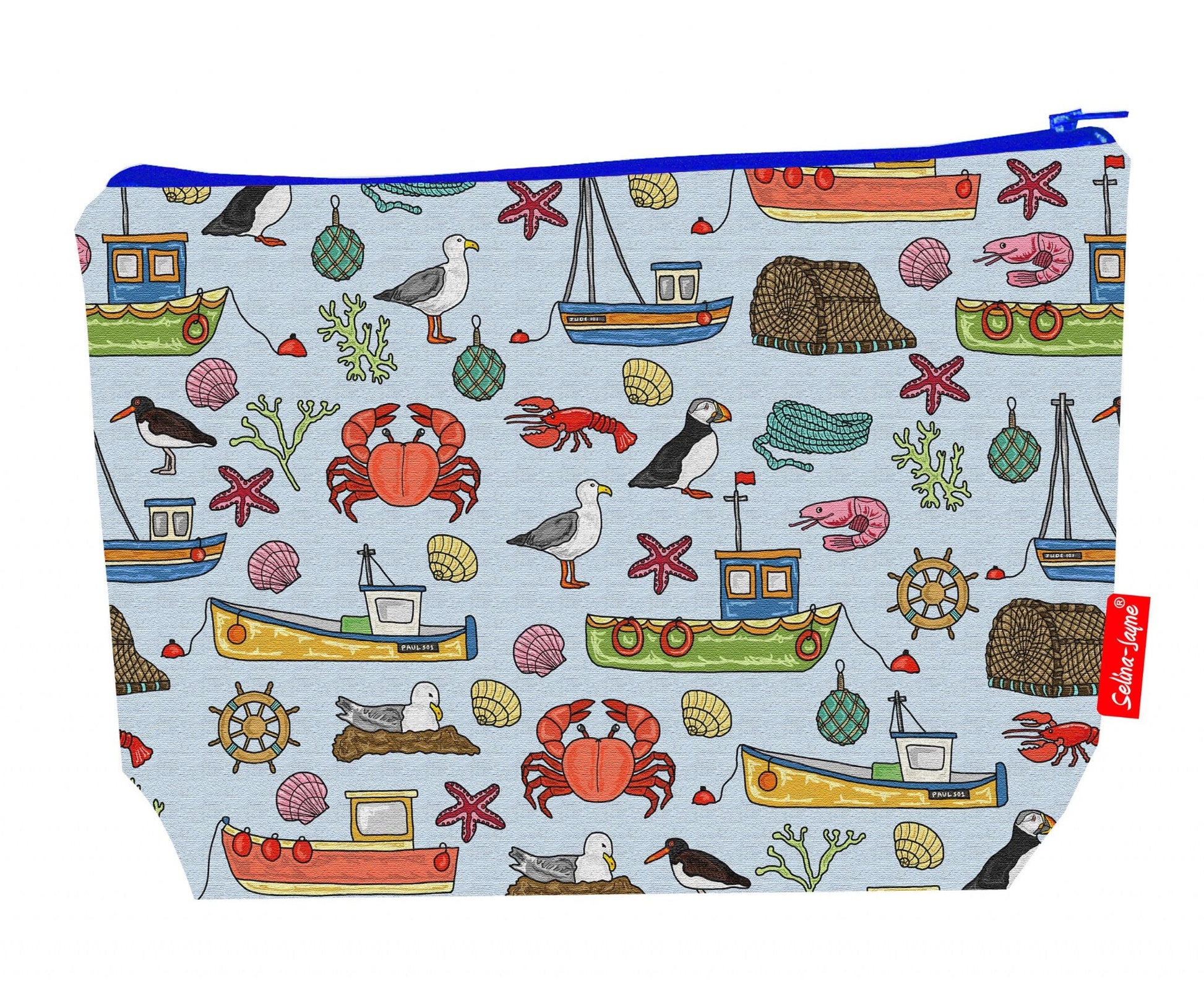 Premium coastal wash bag with washable lining and 29cm practical size