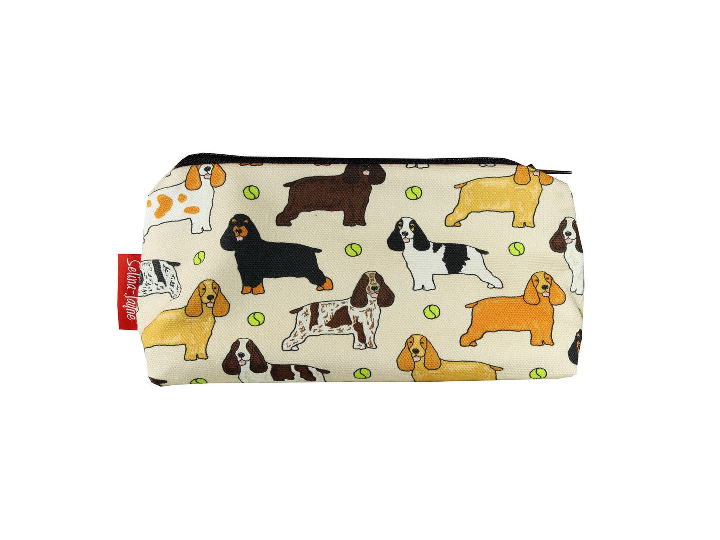 Cocker Spaniel cosmetic bag with vibrant dog breed print