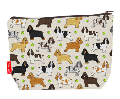 Cocker Spaniel toiletry bag with vibrant breed print by Selina-Jayne Designs