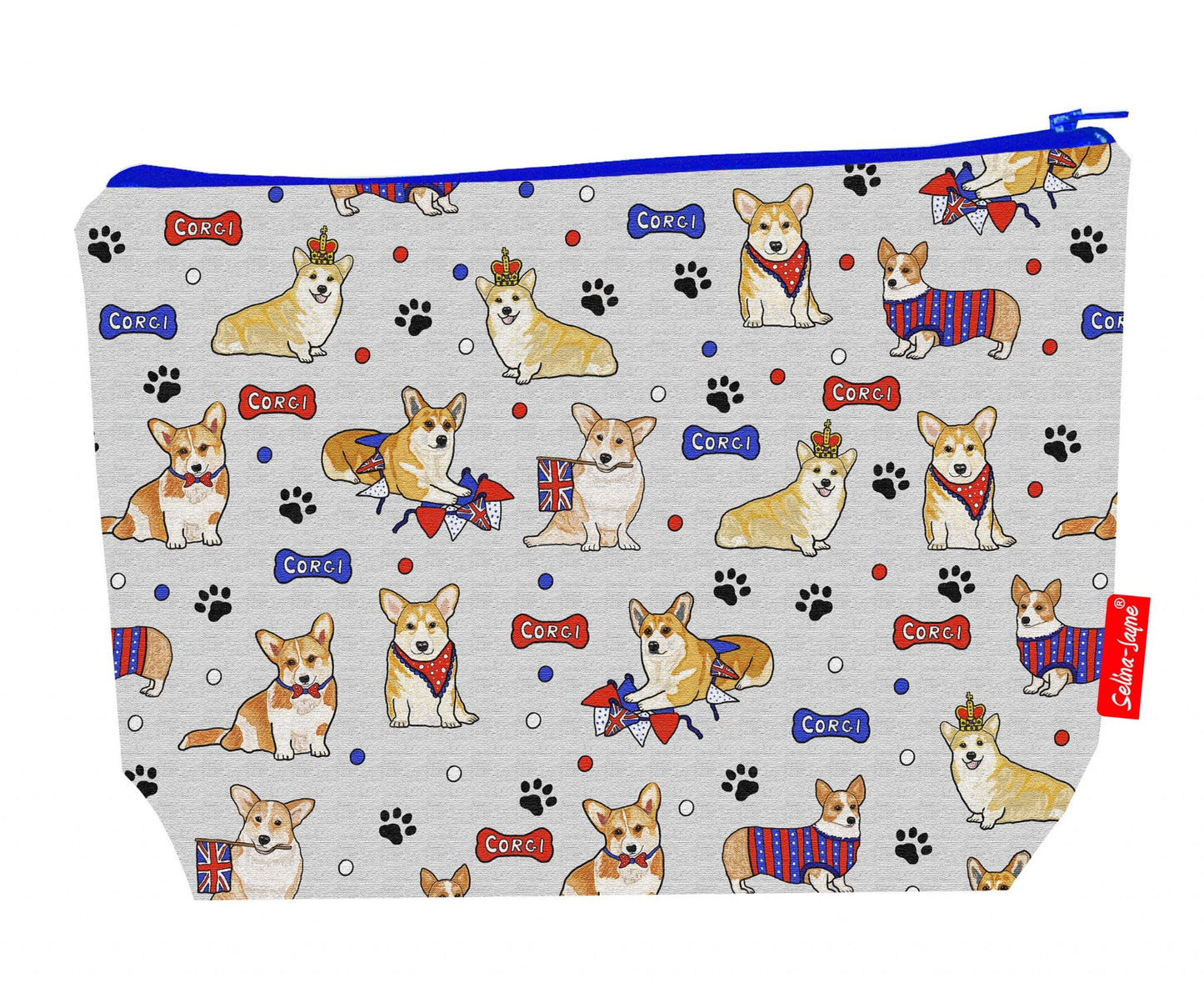Premium Corgi wash bag with washable lining and 29cm practical size
