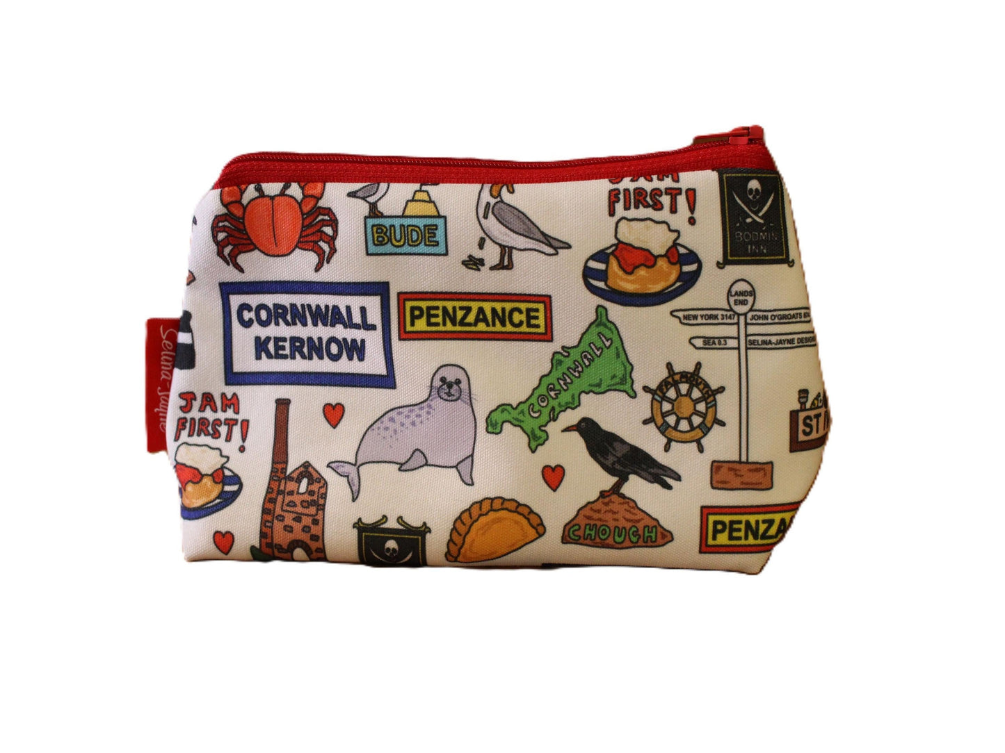 Cornwall cosmetic bag with vibrant Cornish scenery print