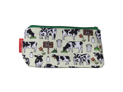 Cows cosmetic bag with vibrant farm animal print