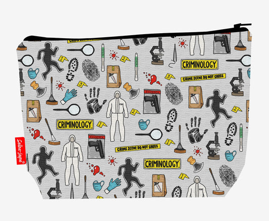 Criminologist toiletry bag with vibrant forensic science print by Selina-Jayne - 29cm premium wash bag