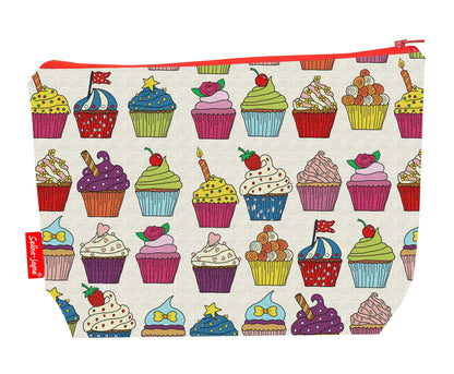 Cupcakes toiletry bag with vibrant baking lover print by Selina-Jayne - 29cm premium wash bag