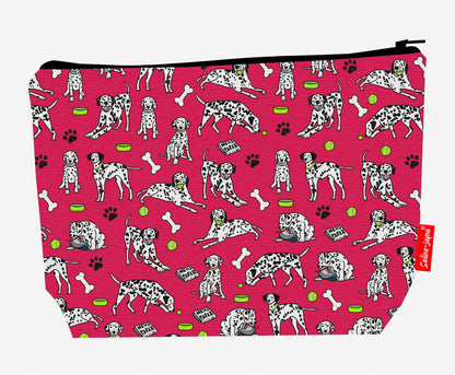 Dalmatian wash bag interior detail - wipe-clean lining and durable polyester construction