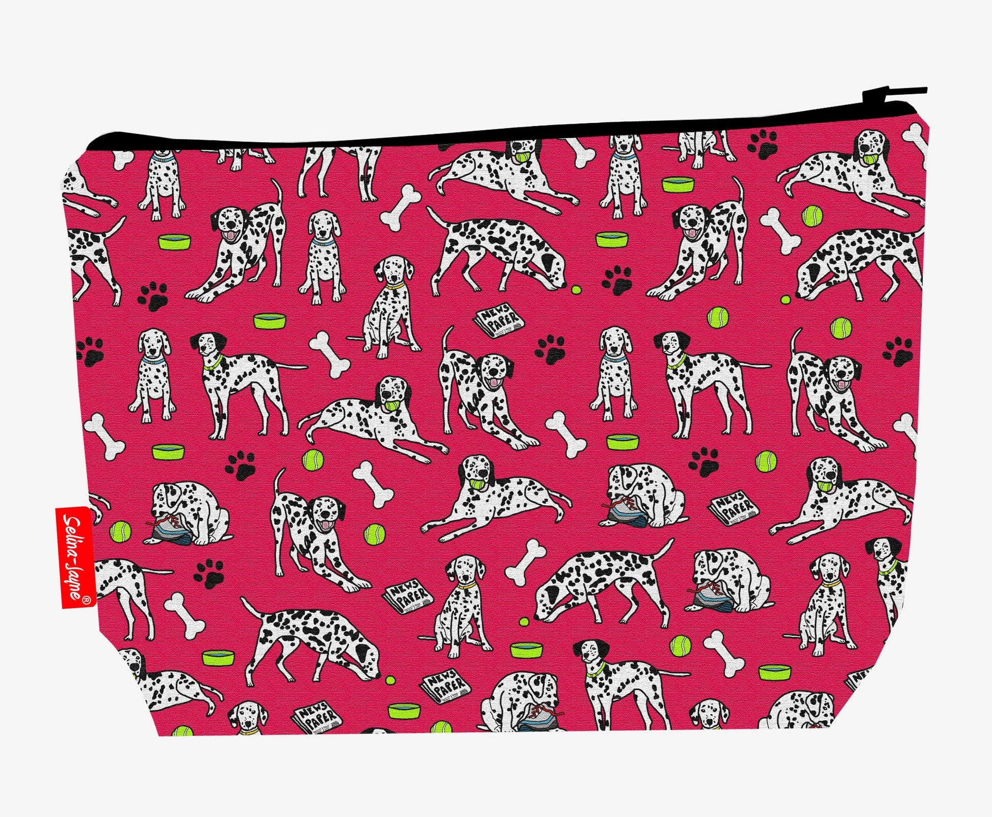 Dalmatian dogs toiletry bag with vibrant spotty dog print by Selina-Jayne - 29cm premium wash bag
