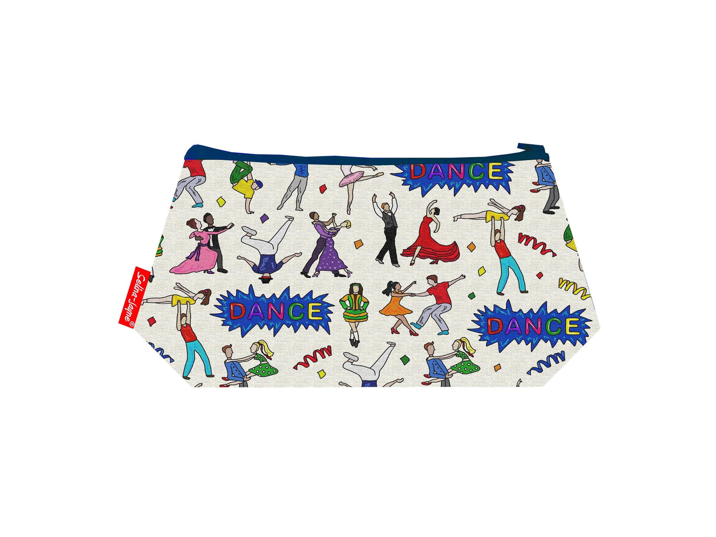 Dance cosmetic bag with vibrant dancing-themed print