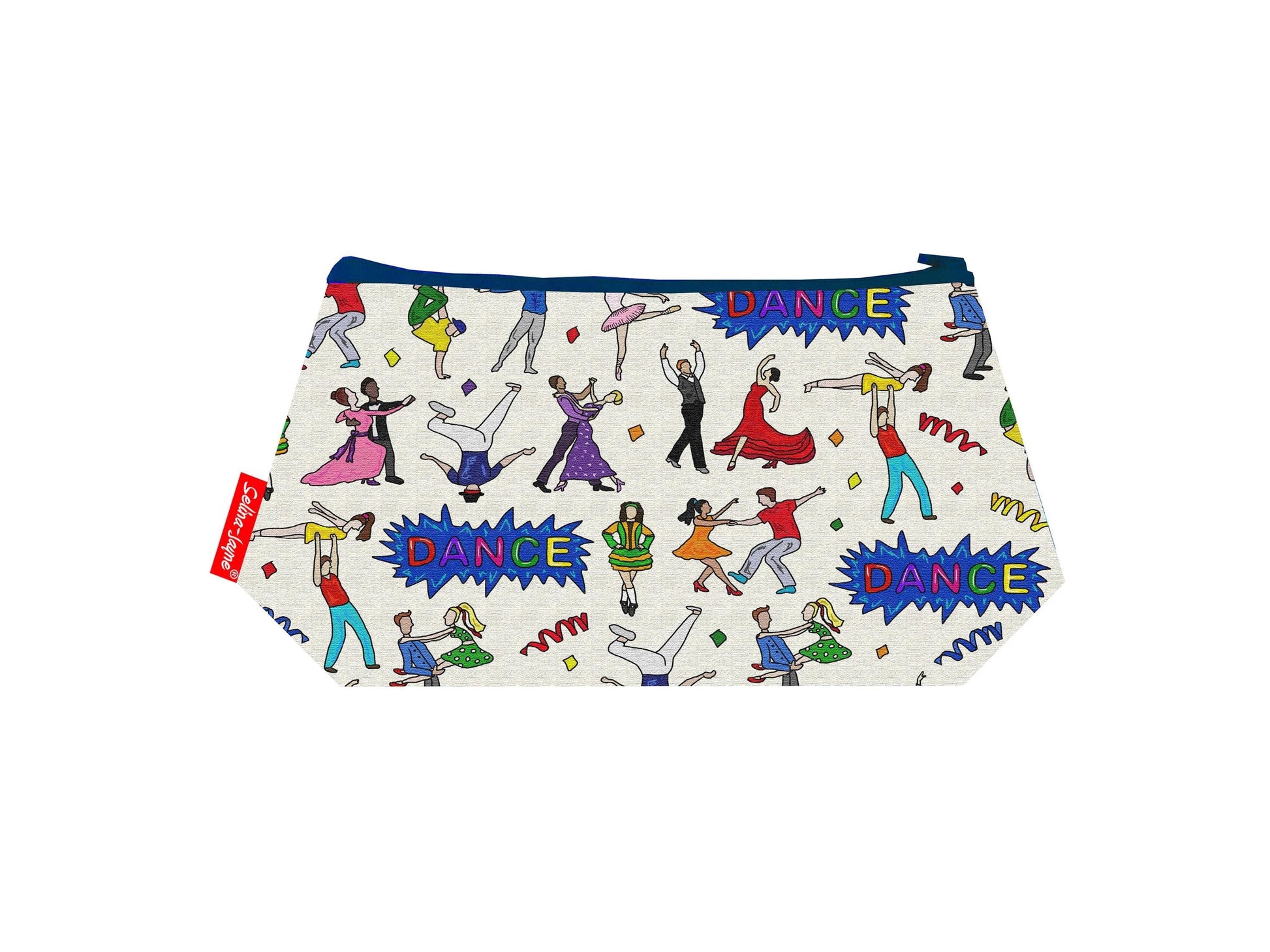 Dance cosmetic bag with vibrant dancing-themed print