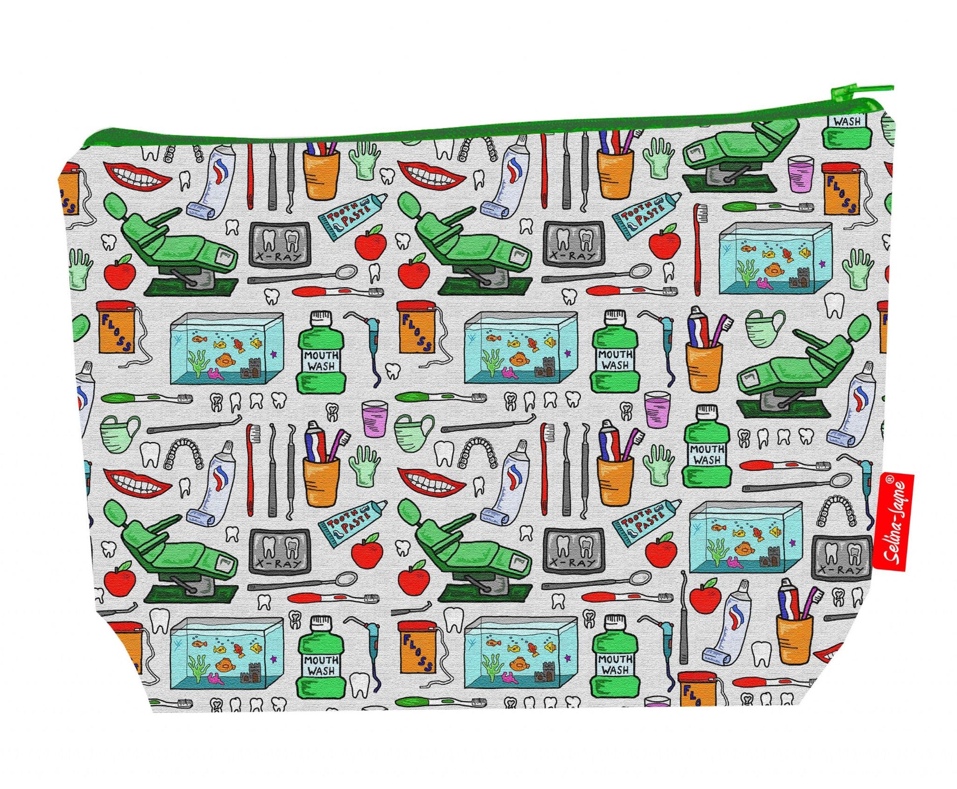 Dentist wash bag interior detail - wipe-clean lining and durable polyester construction