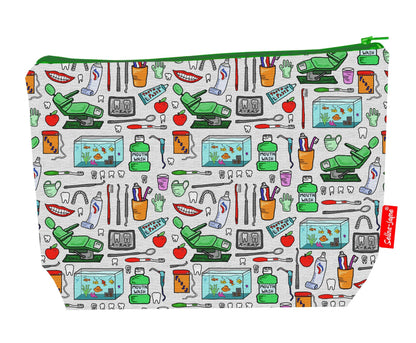 Dentist wash bag interior detail - wipe-clean lining and durable polyester construction
