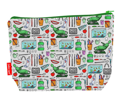 Dentist toiletry bag with vibrant dental professional print by Selina-Jayne - 29cm premium wash bag