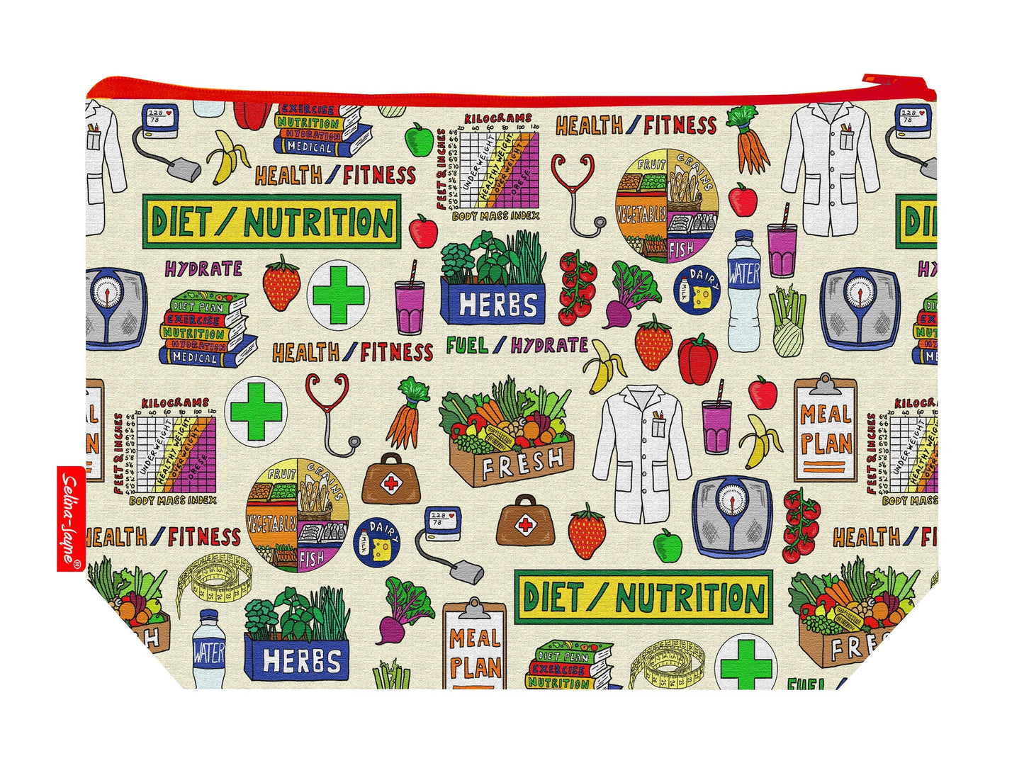 Dietitian wash bag interior detail - wipe-clean lining and durable polyester construction