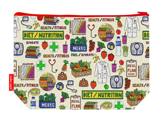 Dietitian wash bag interior detail - wipe-clean lining and durable polyester construction
