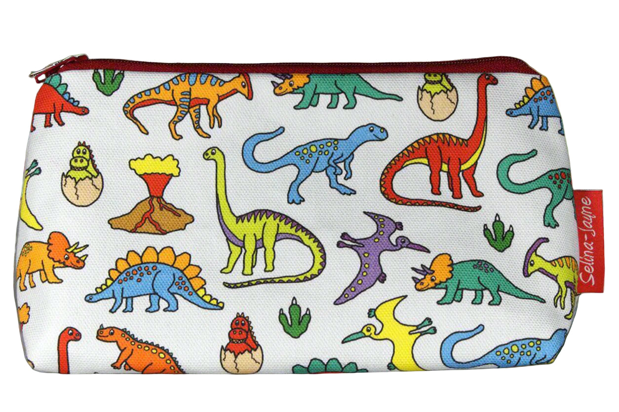 Selina-Jayne dinosaur lover makeup bag with wipe-clean lining