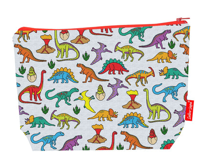 Premium 29cm dinosaur wash bag with washable lining and durable polyester construction