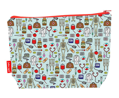 Doctors toiletry bag featuring medical professional design with vibrant HD print by Selina-Jayne Designs