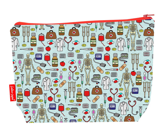 Doctors toiletry bag featuring medical professional design with vibrant HD print by Selina-Jayne Designs