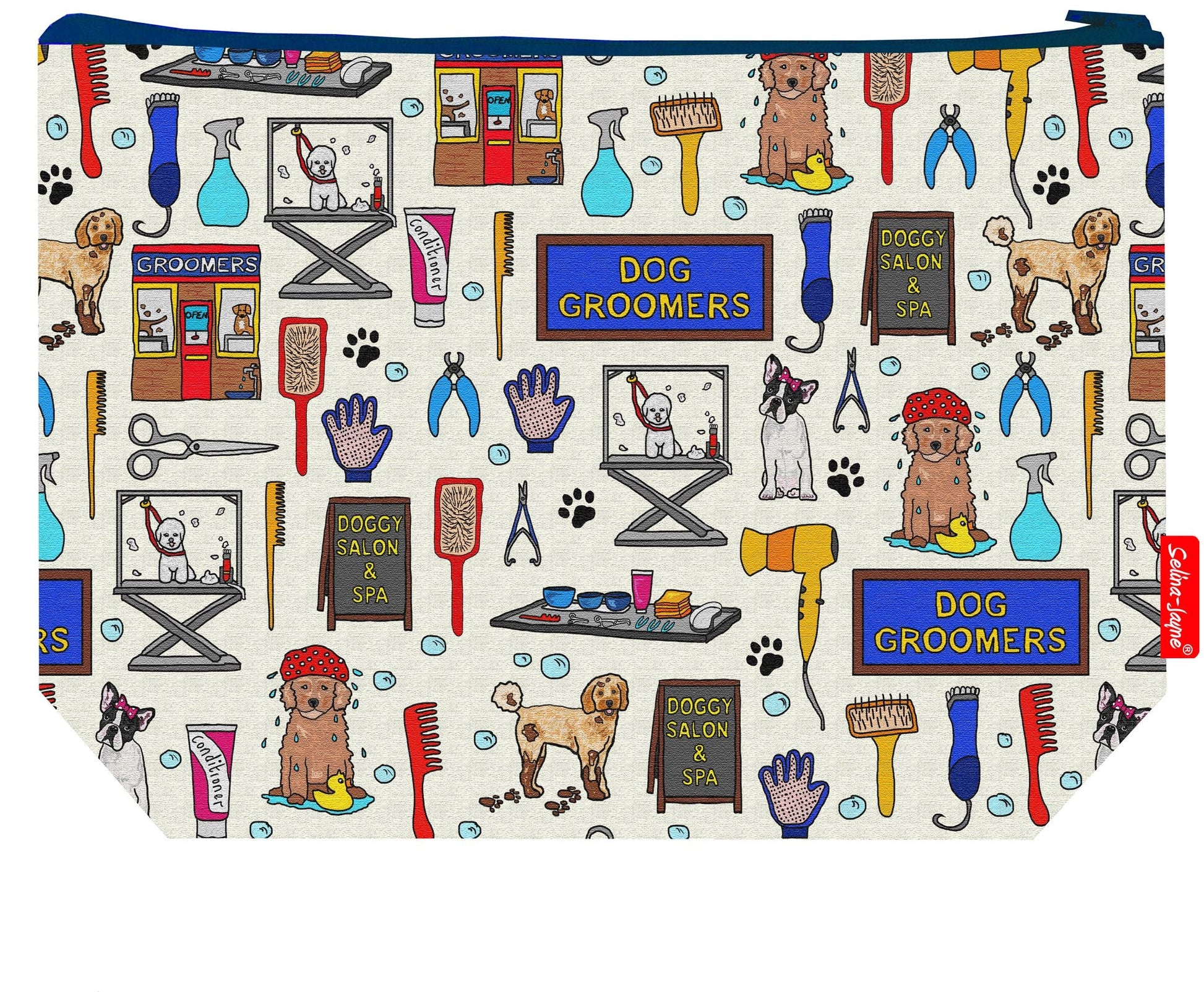 Premium 29cm pet stylist wash bag with washable lining and durable polyester construction