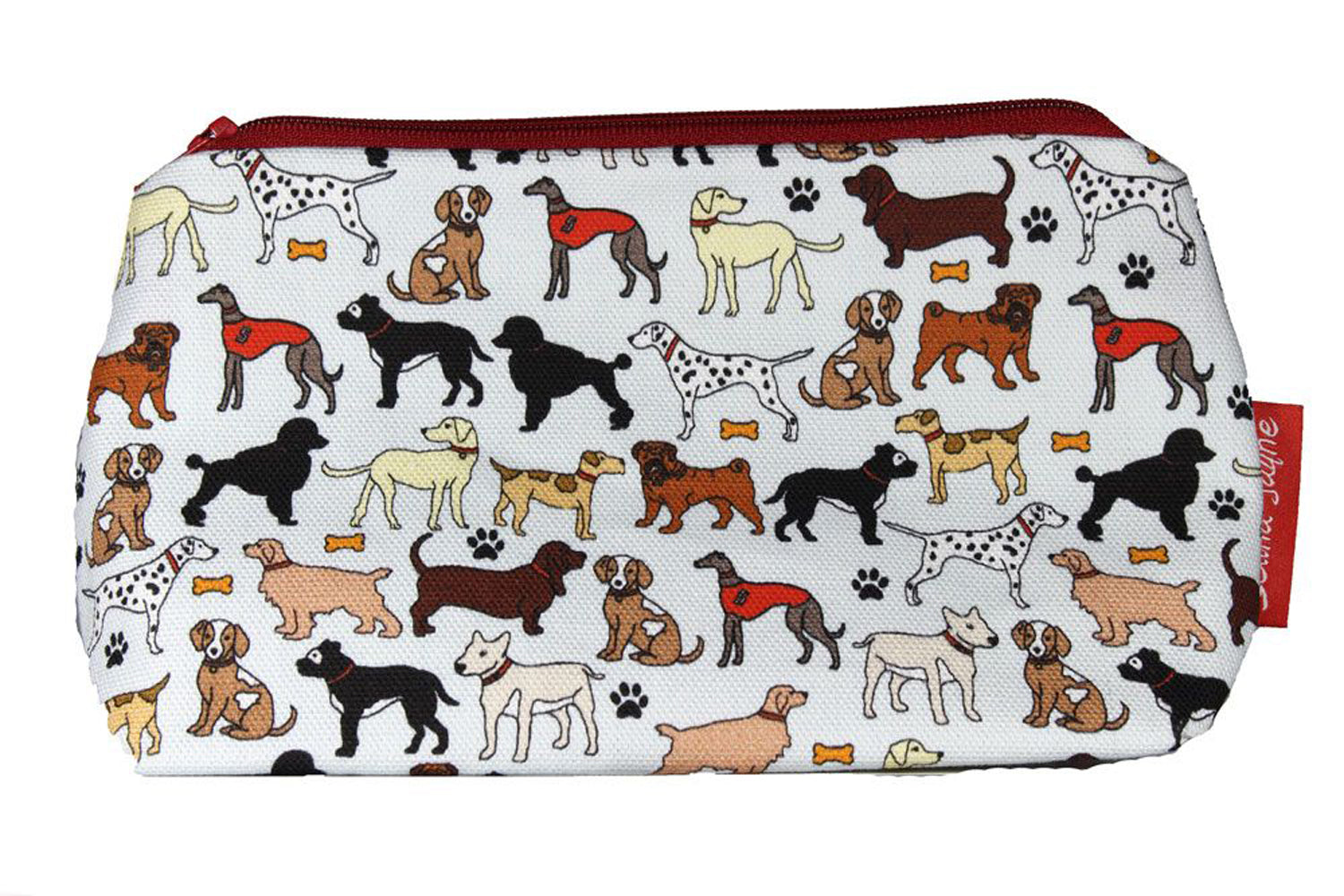 Premium Dogs makeup bag featuring wipe-clean lining and colourfast HD print, perfect gift for dog lovers