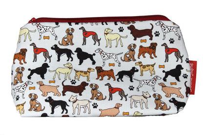 Premium Dogs makeup bag featuring wipe-clean lining and colourfast HD print, perfect gift for dog lovers