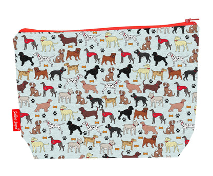 Dogs toiletry bag featuring charming canine design with vibrant HD print by Selina-Jayne Designs
