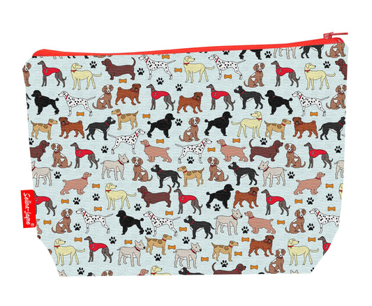 Dogs toiletry bag featuring charming canine design with vibrant HD print by Selina-Jayne Designs