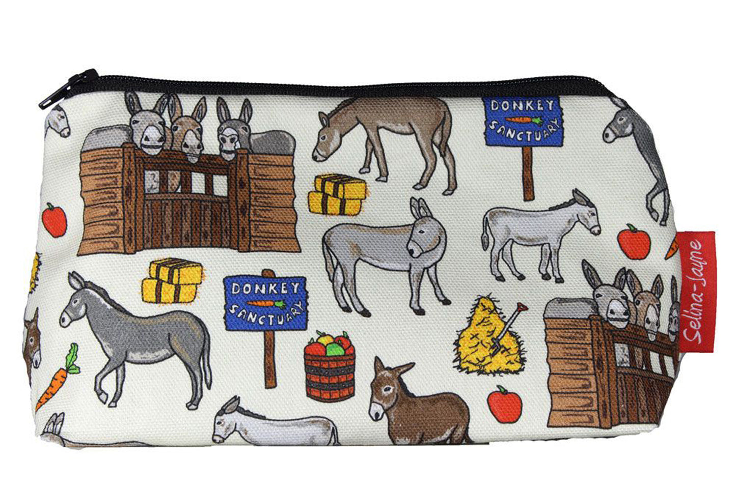 Premium Donkey makeup bag featuring wipe-clean lining and colourfast HD print, perfect gift for animal lovers