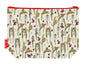 Dormouse toiletry bag with wildlife design showing washable lining and zip detail