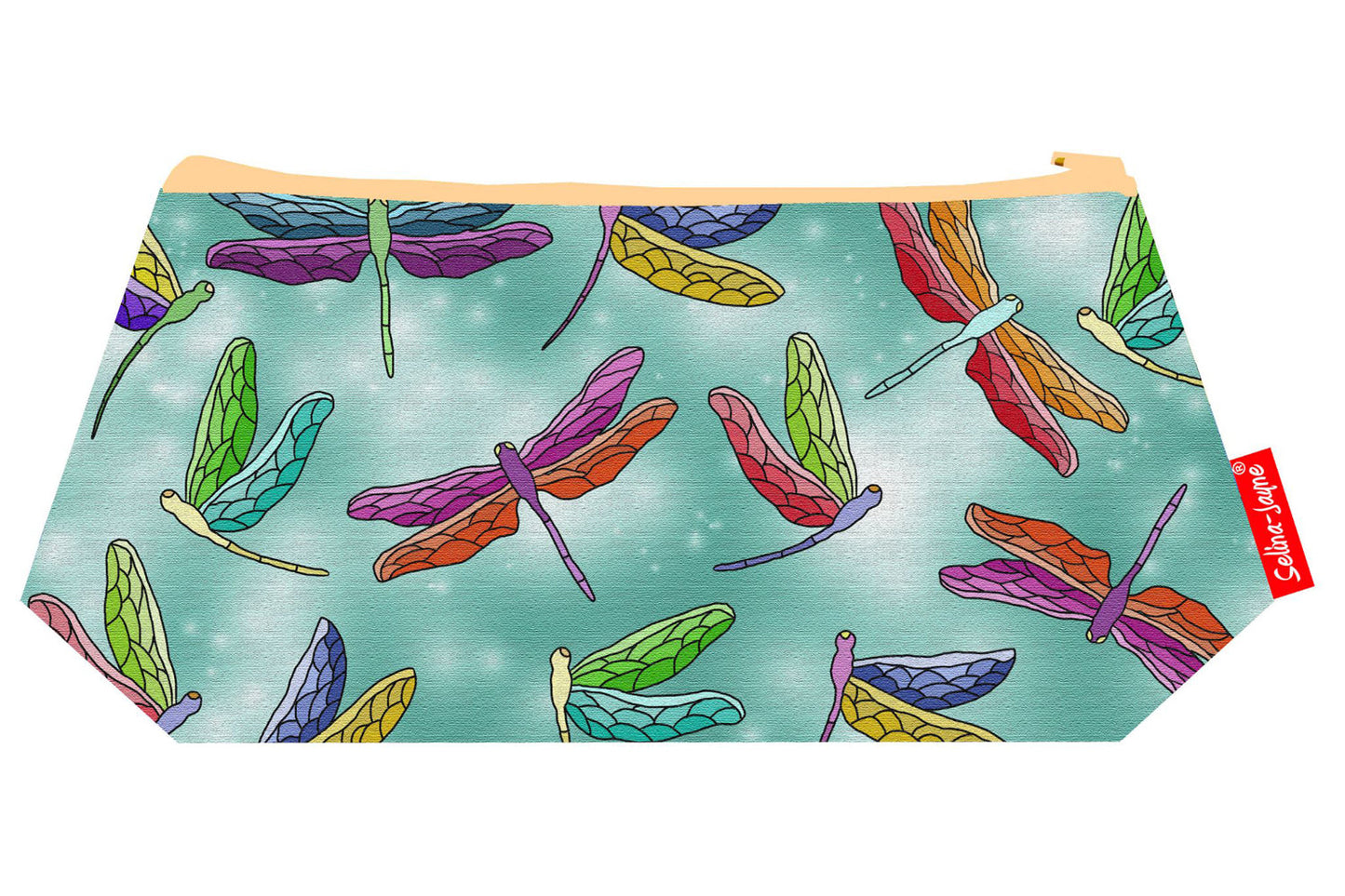 Premium Dragonfly makeup bag featuring wipe-clean lining and colourfast HD print, perfect gift for nature lovers