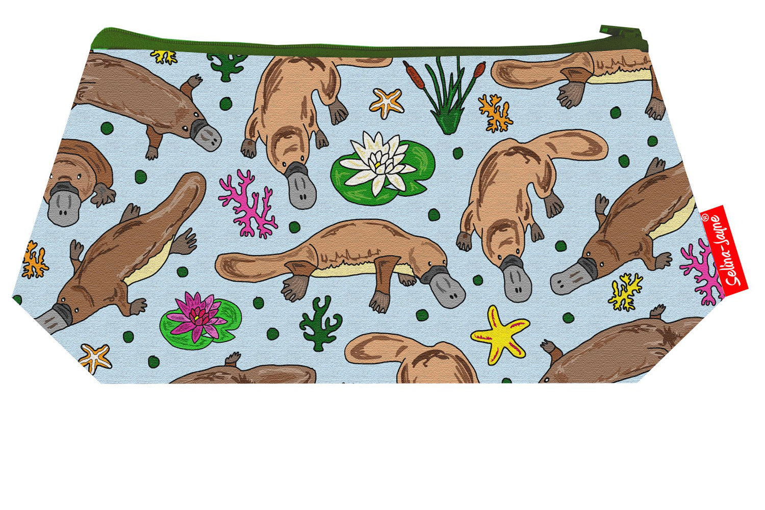 Premium Duck Billed Platypus makeup bag featuring wipe-clean lining and colourfast HD print, perfect wildlife gift