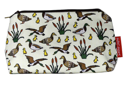 Premium Ducks makeup bag featuring wipe-clean lining and colourfast HD print, perfect gift for bird lovers