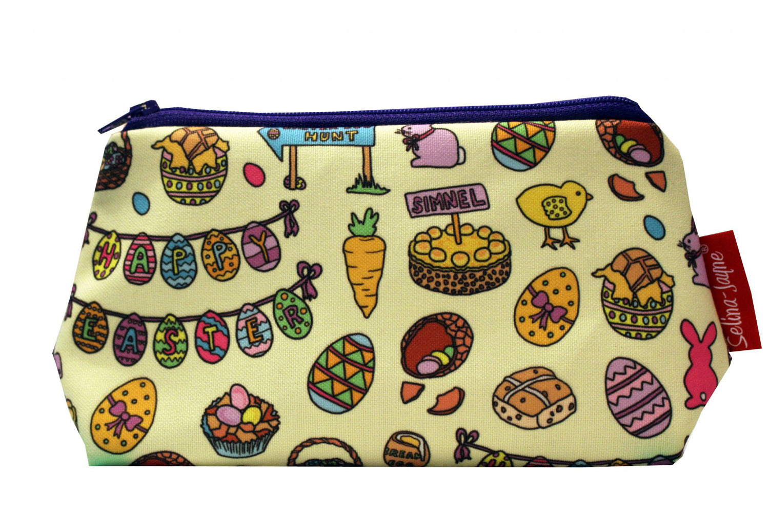 Premium Easter makeup bag featuring wipe-clean lining and colourfast HD print, perfect spring seasonal gift
