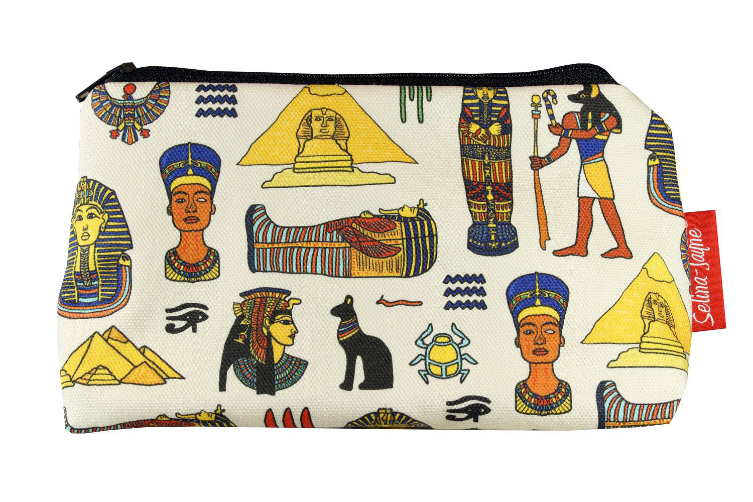 Premium Egyptologist makeup bag featuring wipe-clean lining and colourfast HD print, perfect gift for archaeology lovers