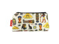Egyptologist cosmetic bag with ancient Egypt archaeology illustration on durable polyester fabric with colour-coordinated zipper