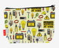 Electrician toiletry bag with electrical design showing washable lining and zip detail