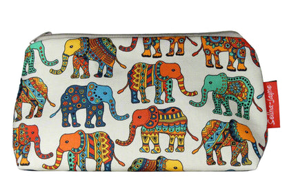 Premium Elephant makeup bag featuring wipe-clean lining and colourfast HD print, perfect gift for wildlife lovers