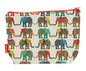 Elephants toiletry bag with wildlife design showing washable lining and zip detail