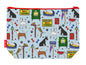 English Bull Terrier toiletry bag with dog breed design showing washable lining and zip detail