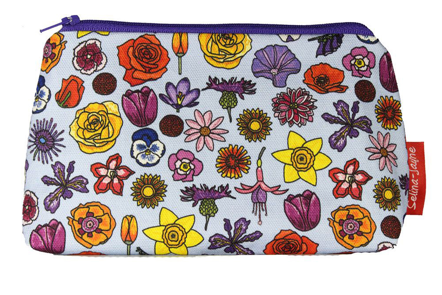 Premium English Flowers makeup bag featuring wipe-clean lining and colourfast HD print, perfect botanical gift