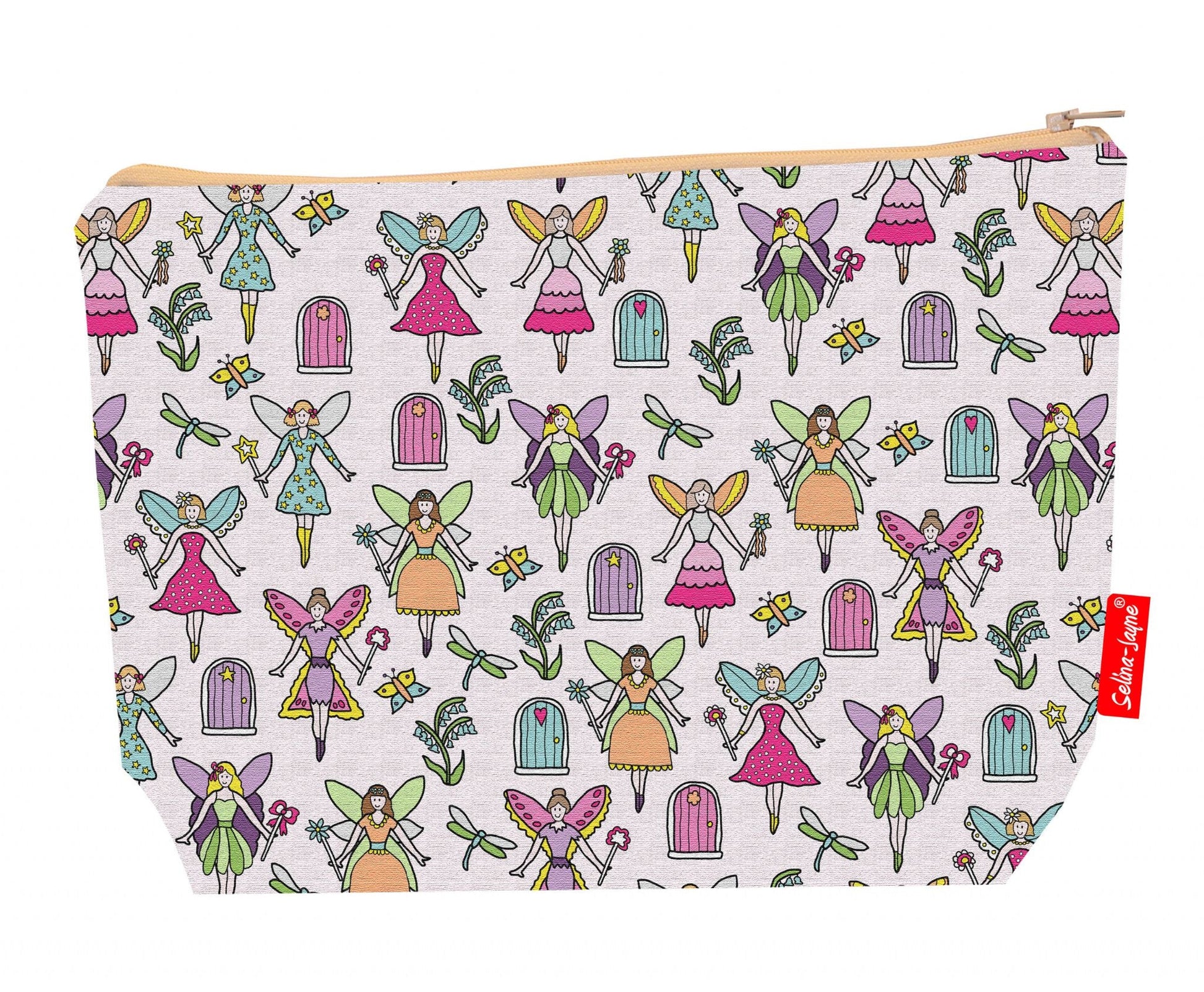 Premium fairies wash bag with practical 29cm size and vibrant HD print