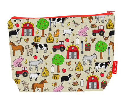 Premium farmer wash bag with practical 29cm size and vibrant HD print
