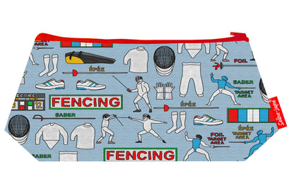 Premium Fencing makeup bag featuring wipe-clean lining and colourfast HD print, perfect gift for fencing enthusiasts