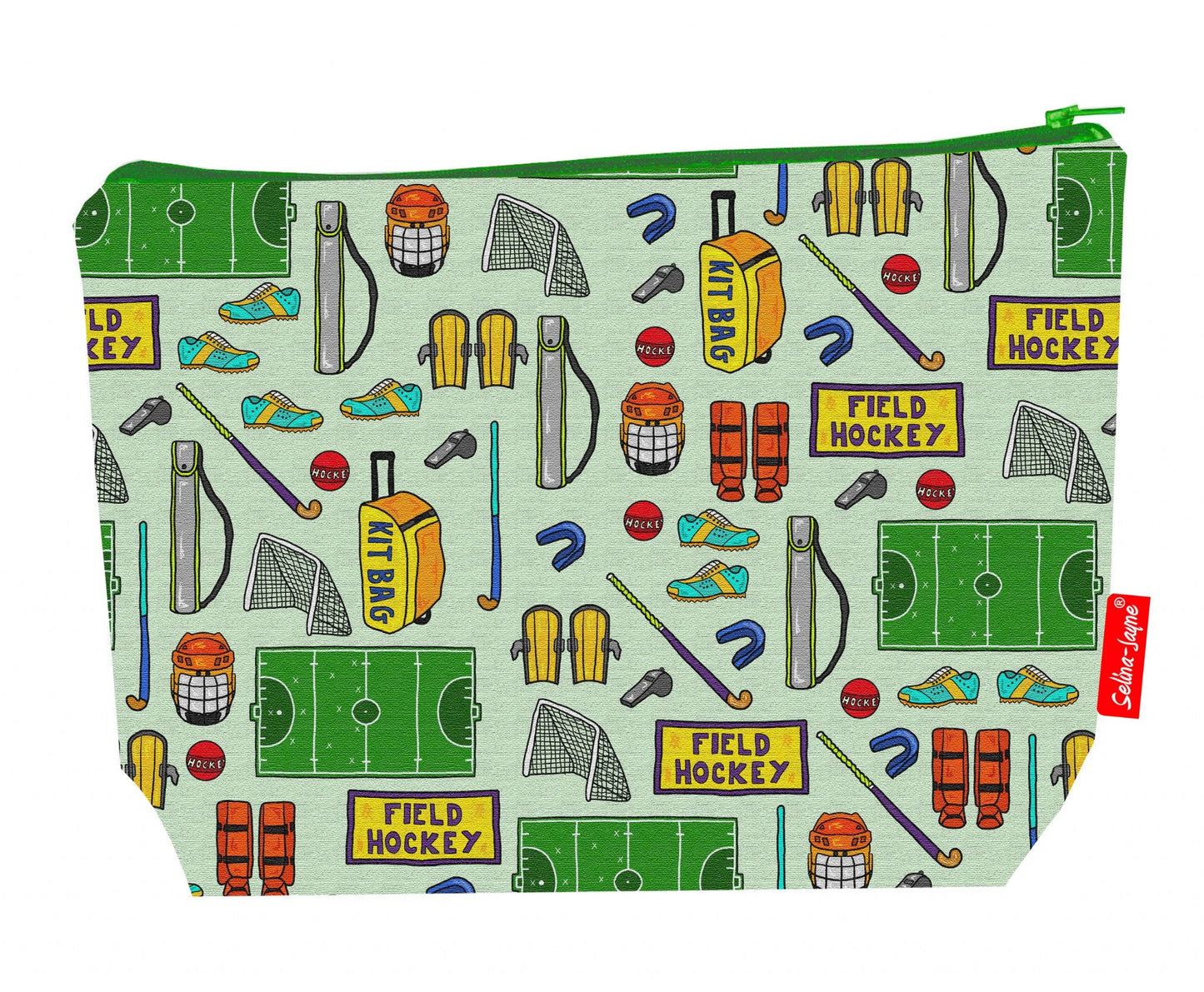 Premium field hockey wash bag with practical 29cm size and vibrant HD print