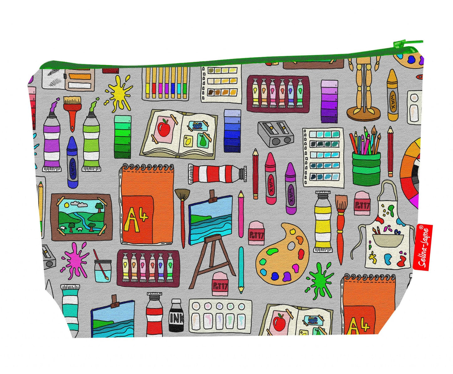 Premium fine art wash bag with practical 29cm size and vibrant HD print