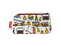 Firemen cosmetic bag with firefighter-themed illustration on durable polyester fabric with colour-coordinated zipper